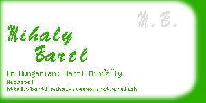 mihaly bartl business card